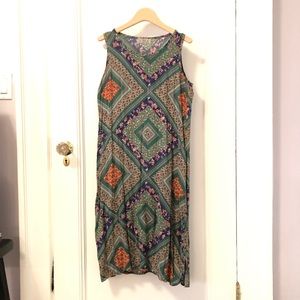 Dream green print dress.